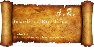 Andrási Richárd névjegykártya